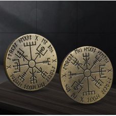 Suvenir sikkə Vegvisir Viking Runic Compass, amulet